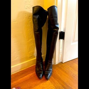 Over the knee black boots